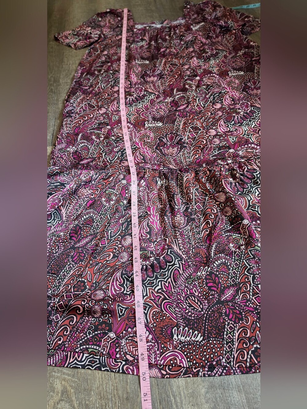 Maeve Anthropologie Lisabetta Tiered Maxi Dress Women's M Purple Paisley Satiny - Picture 12 of 15